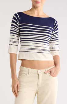 DL1961 Stripe Boat Neck Top