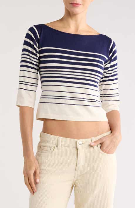 DL1961 Stripe Boat Neck Top