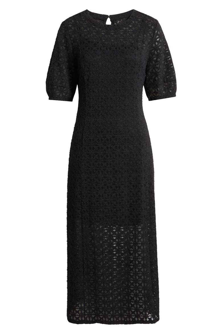 Brushed Lace Maxi Dress, Alternate, color, BLACK