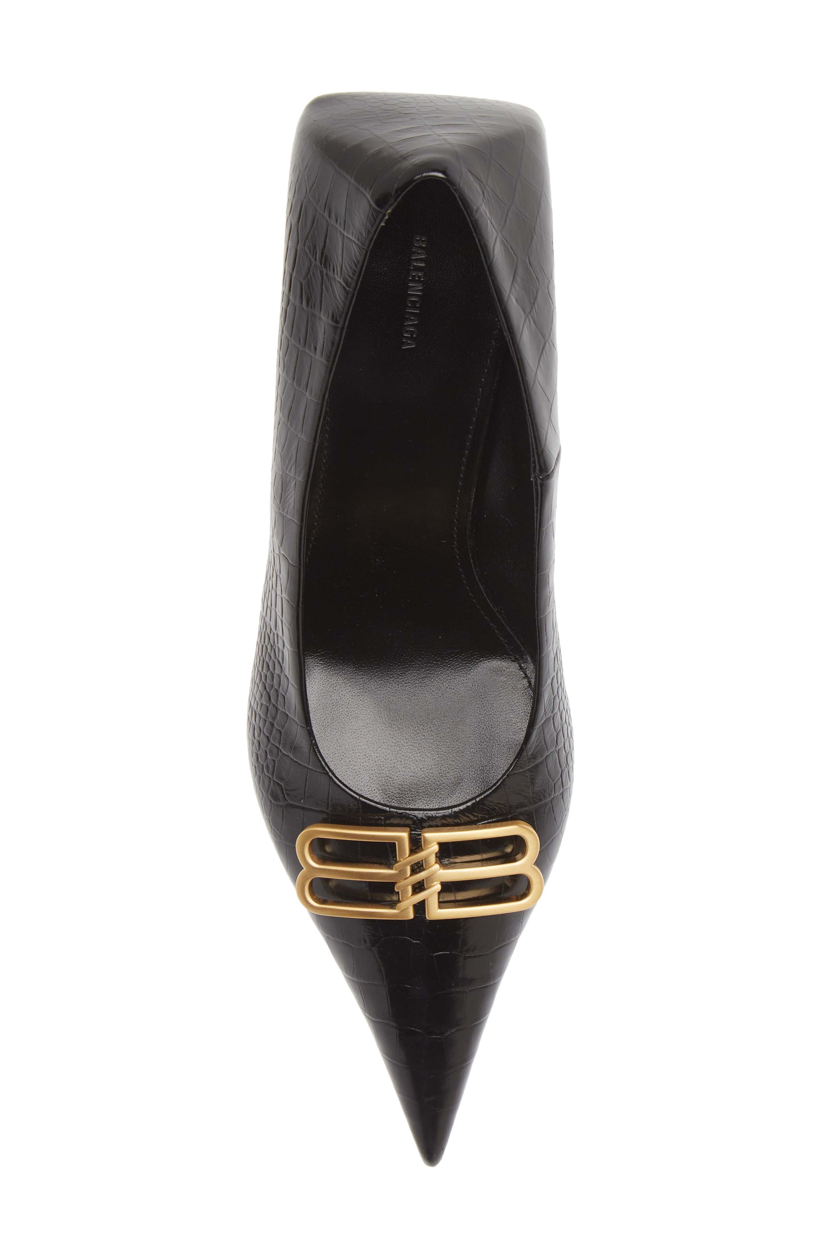 Balenciaga Knife BB Logo Pointed Toe Pump, Alternate, color, 