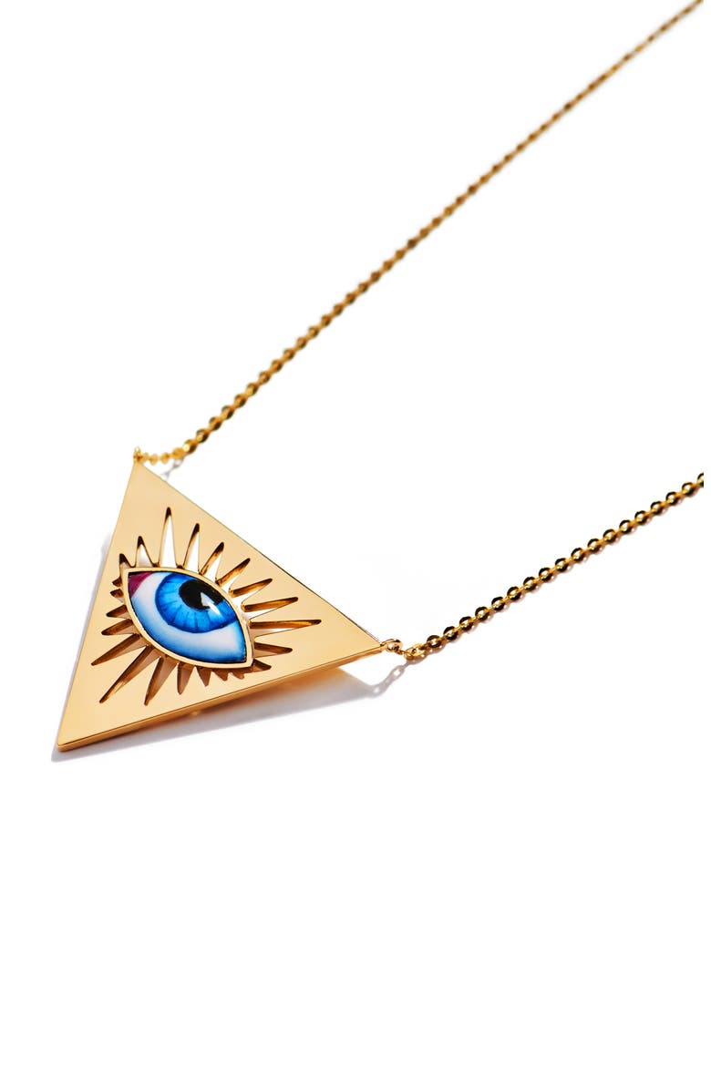 Isida Petite Pendant Necklace, Alternate, color, BLUE