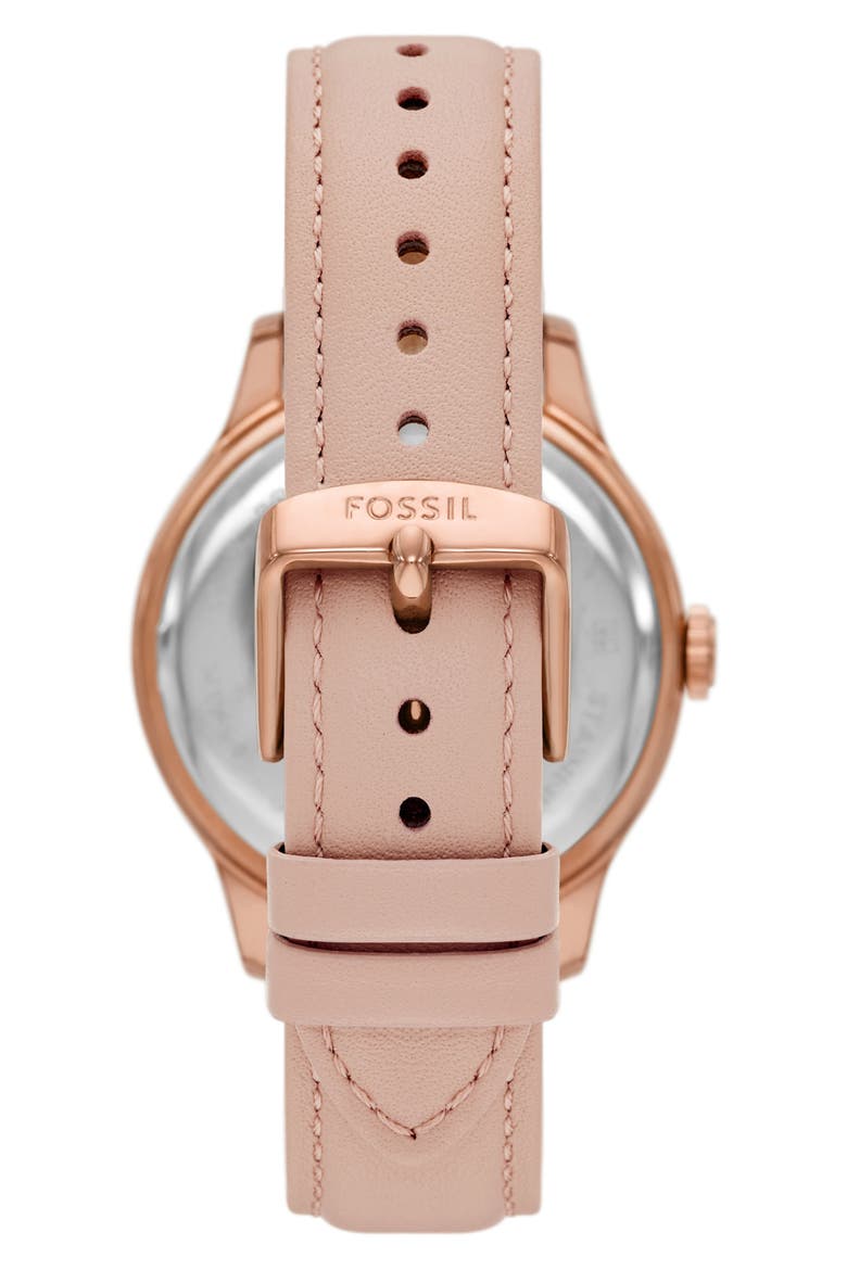 Brynn Multifunction Leather Strap Watch, 38mm, Alternate, color, ROSE GOLD