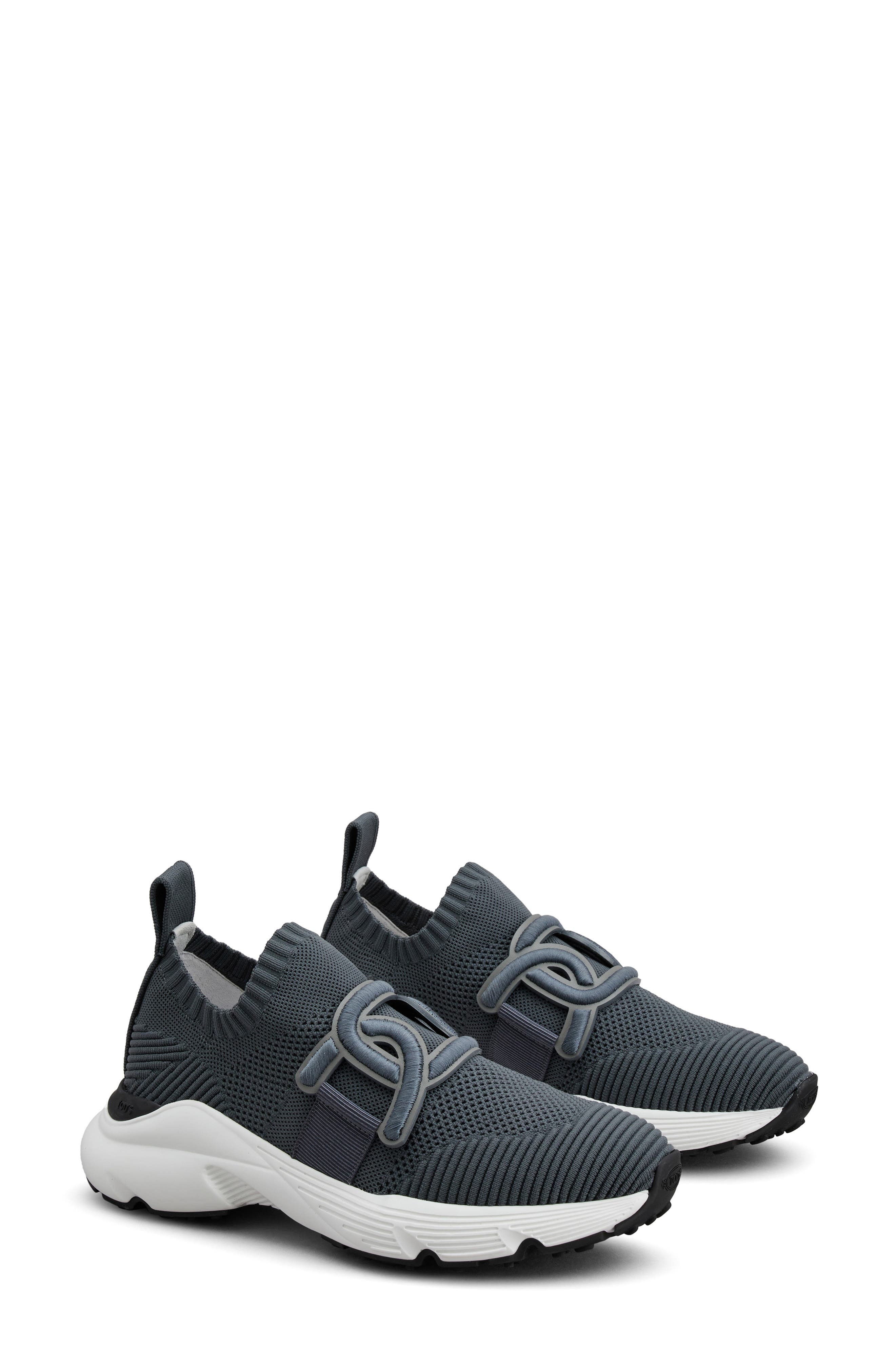 Tod's Kate Knit Slip-On Sneaker, Main, color, Dark Tar