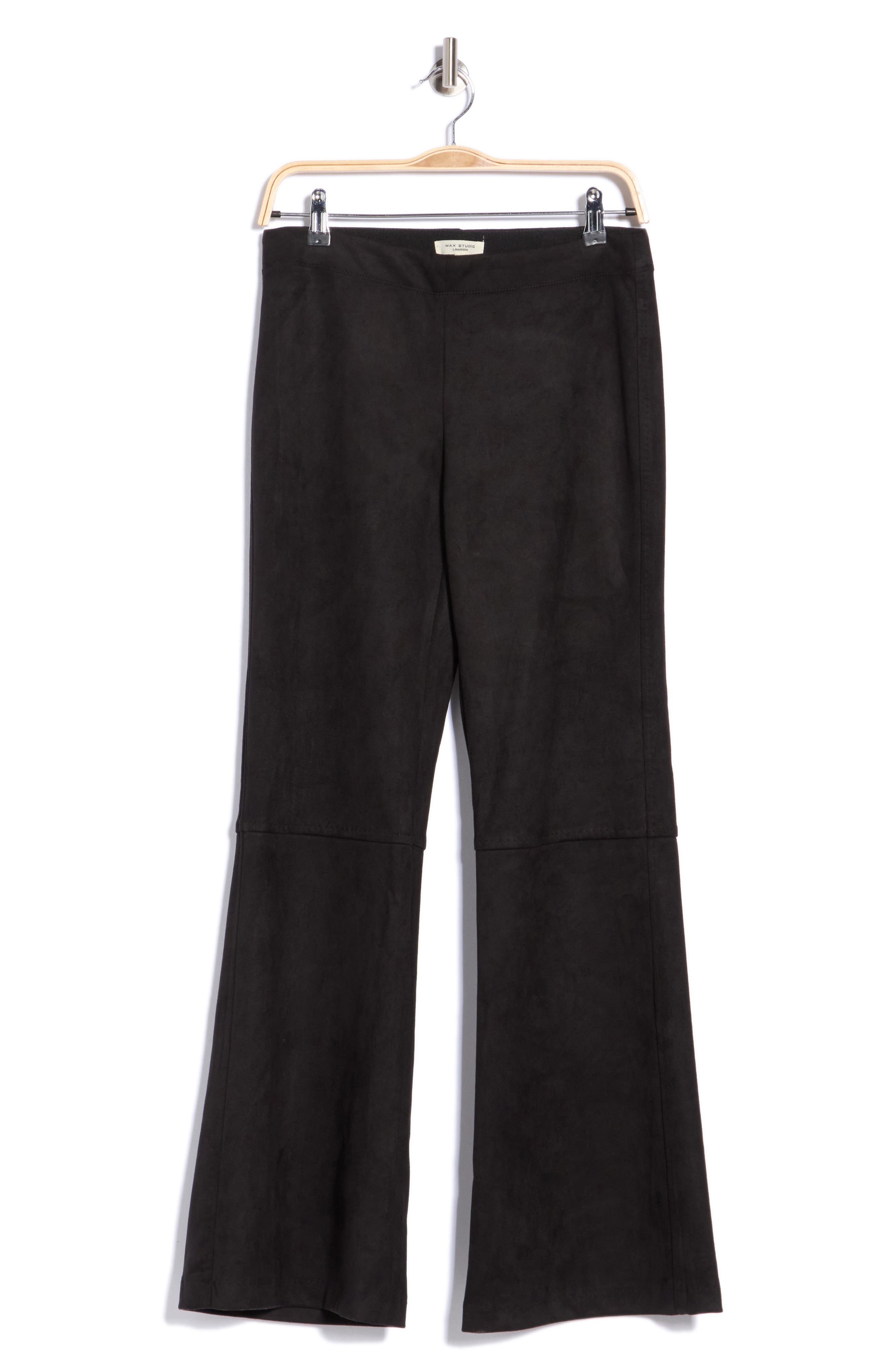Faux Suede High Waist Bootcut Pants