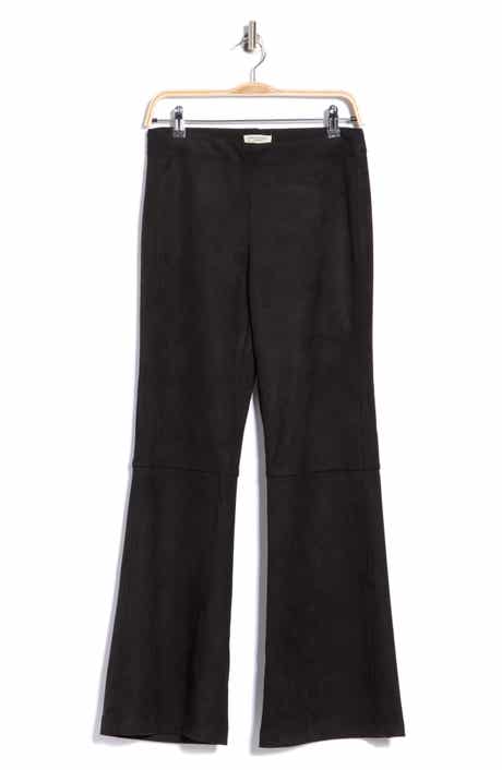 Faux Suede High Waist Bootcut Pants