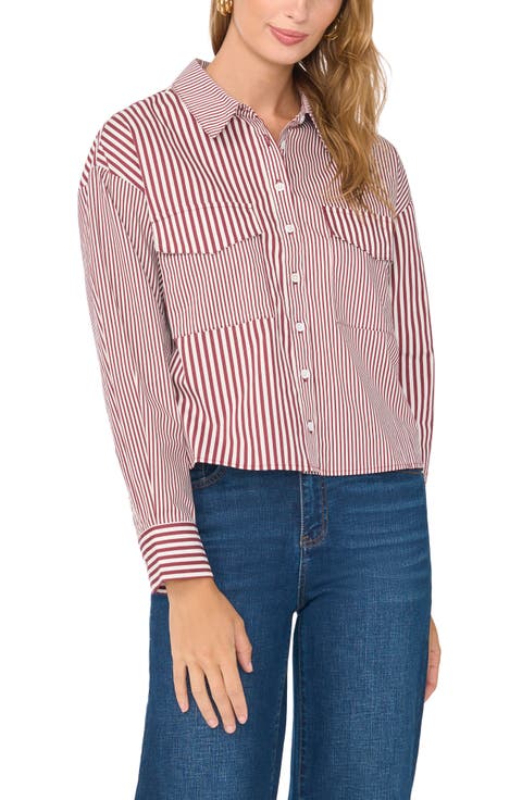 Striped Long Sleeve Button-Up Shirt