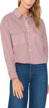 Vince Camuto Striped Long Sleeve Button-Up Shirt