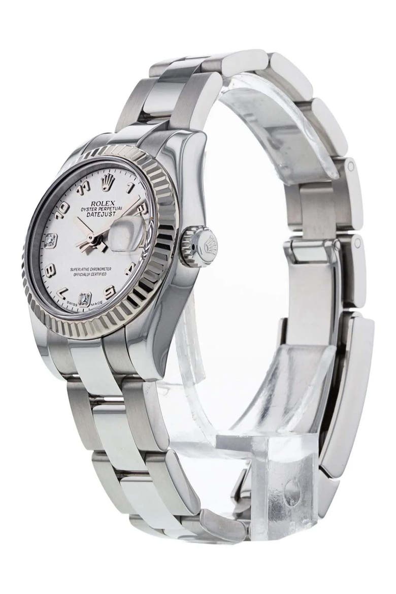 Rolex Preowned Lady DateJust Diamond Bracelet Watch, 28mm, Alternate, color, STEEL