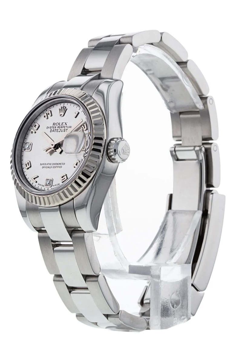 Watchfinder & Co. Rolex Preowned Lady DateJust Diamond Bracelet Watch, 28mm, Alternate, color, 