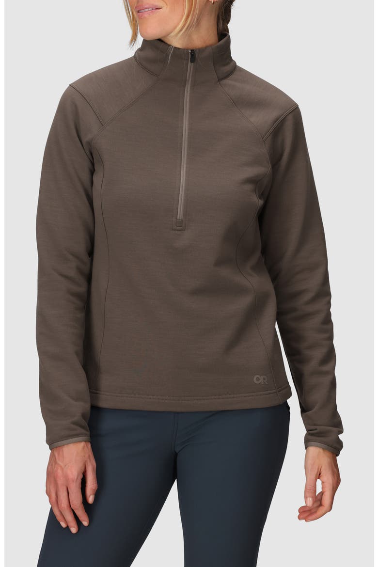 Crescent Fleece Half Zip Pullover, Main, color, SABLE