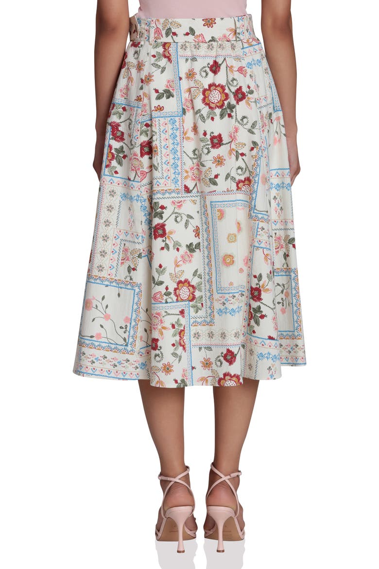 Belted Midi Skirt, Alternate, color, GARDEN BANDANA