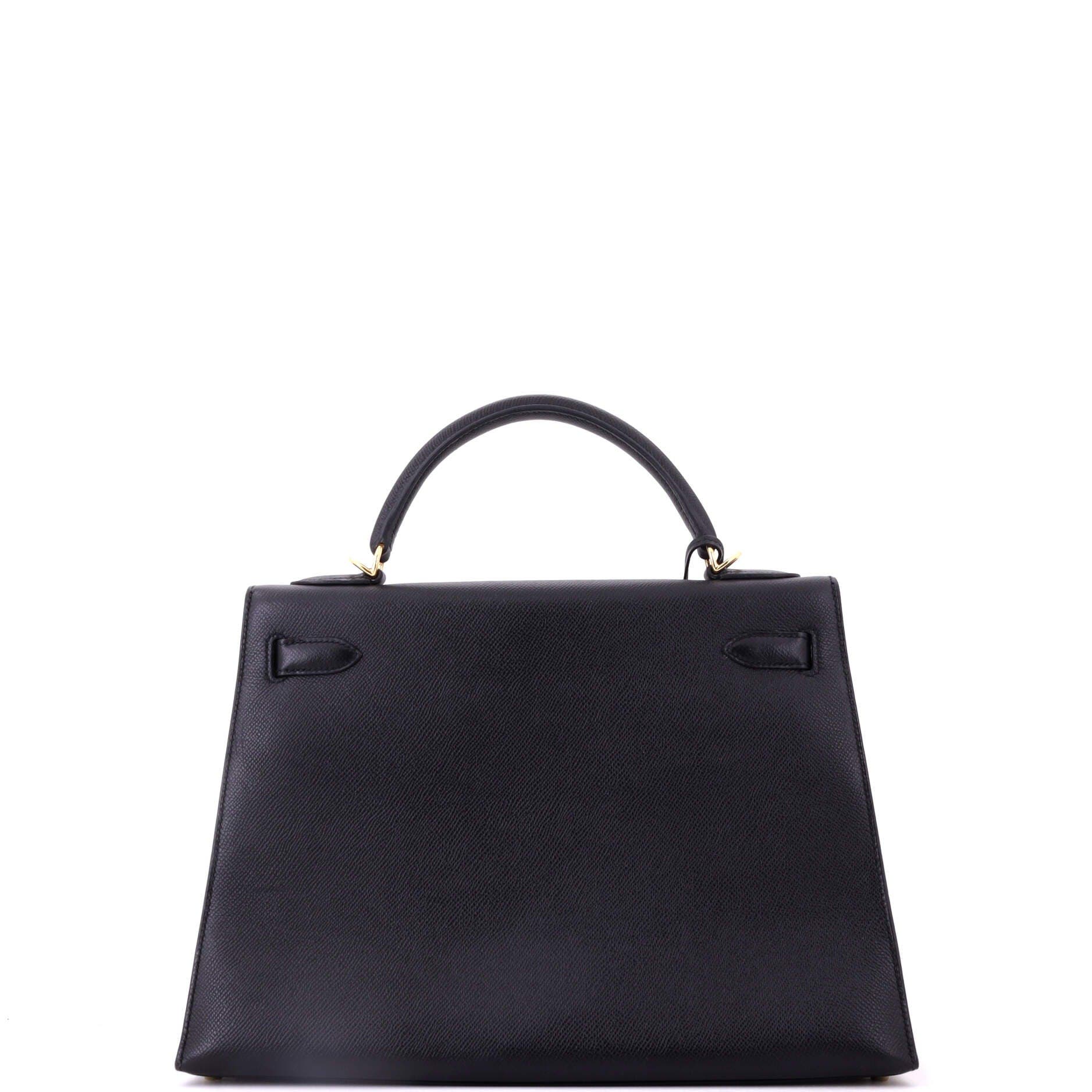 Kelly Handbag Black Epsom with Gold Hardware 32, Alternate, color, Black