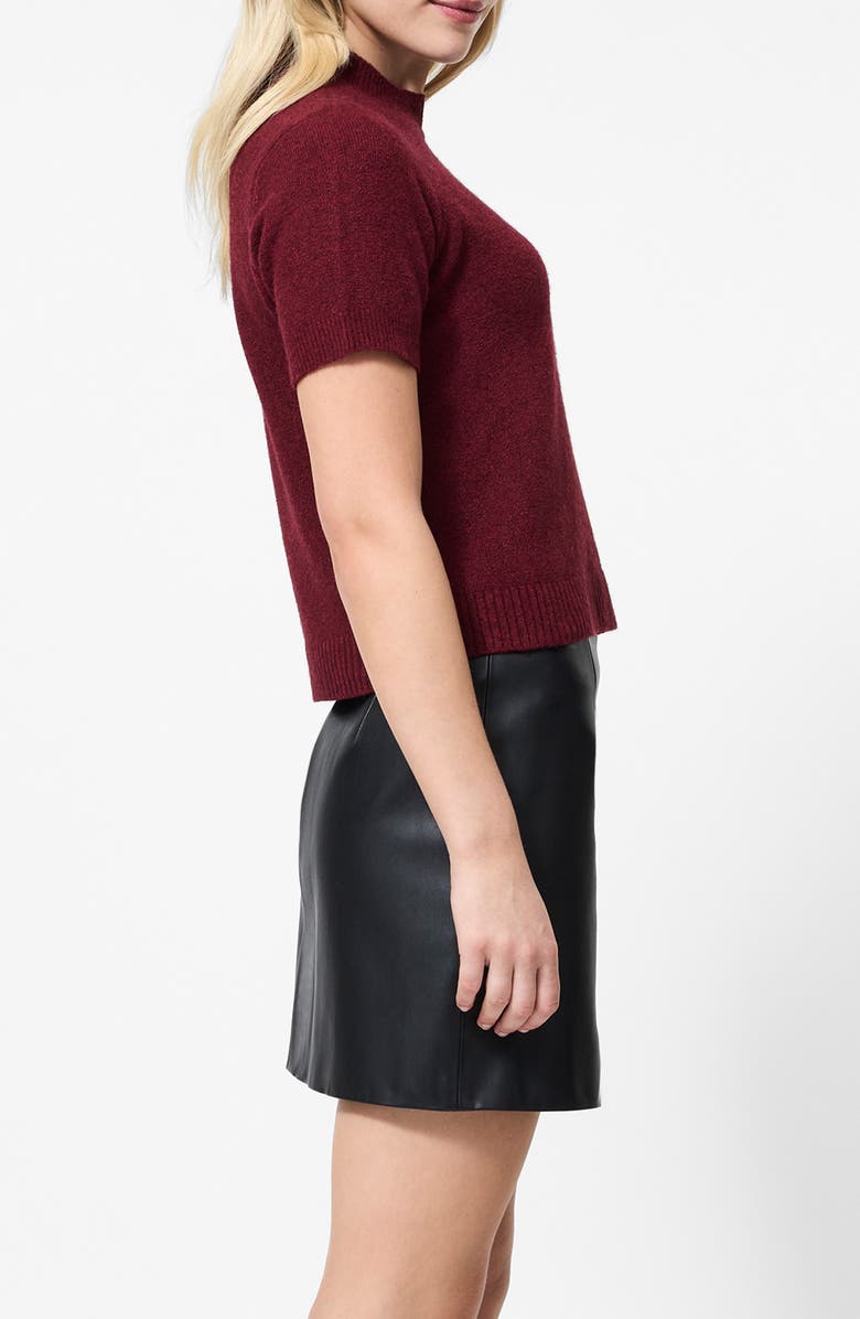 French Connection Vhari Short Sleeve Crop Sweater, Alternate, color, Cabernet