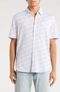 Tommy Bahama Honeycomb Geo Print Short Sleeve Button-Up Shirt
