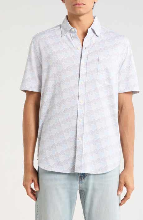 Tommy Bahama Honeycomb Geo Print Short Sleeve Button-Up Shirt