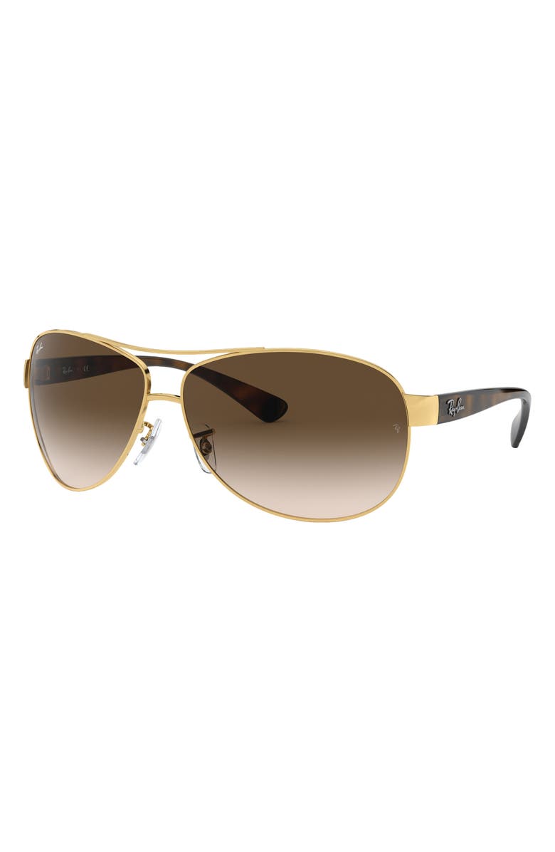 Ray-Ban 67mm Gradient Pilot Sunglasses, Alternate, color, Arista / Brown