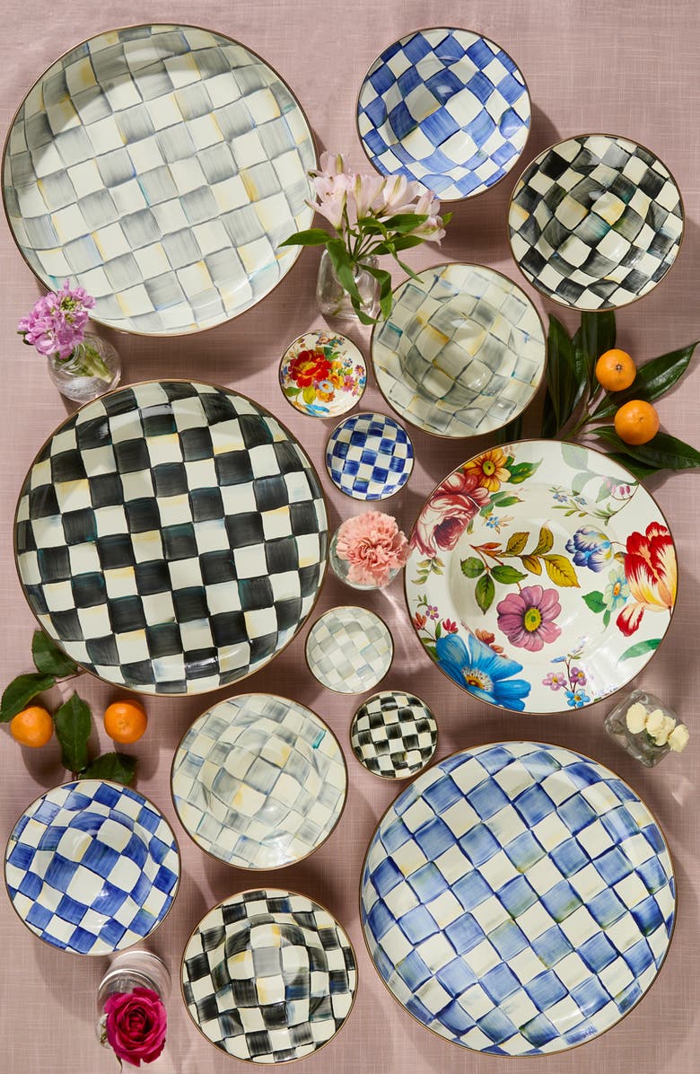 MACKENZIE CHILDS Flower Market Enameled Steel Serving Bowl, Alternate, color, White Multi