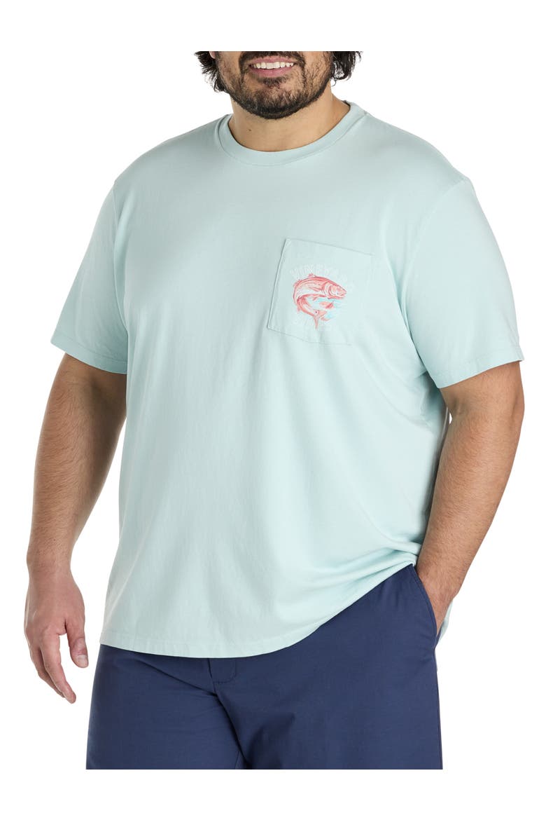 Big & Tall Painted Redfish Graphic Tee, Alternate, color, AQUA HAZE