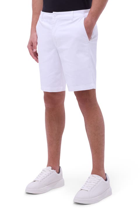 Presley Flat Front Stretch Cotton & Lyocell Chino Shorts