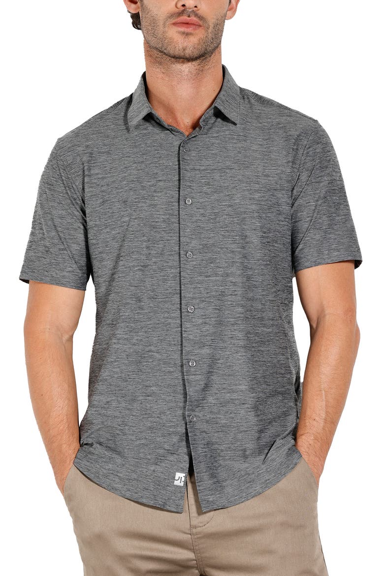 New Melange Short Sleeve Tech Shirt, Main, color, Grey
