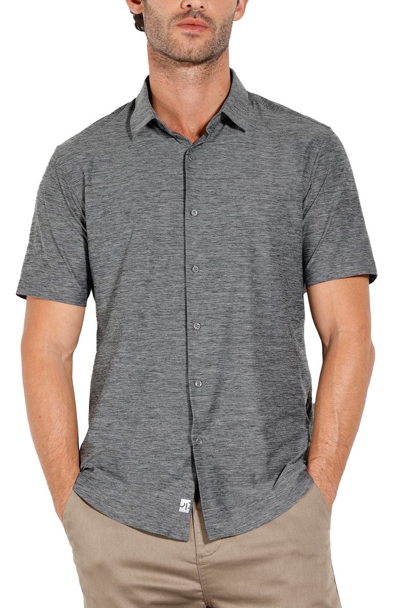 URBAN PERFORMANCE New Melange Short Sleeve Tech Shirt, Main, color, Grey