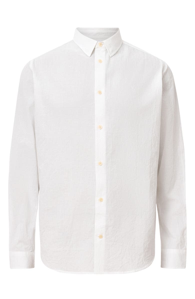 AllSaints Cassis Linen Blend Button-Up Shirt, Alternate, color, 