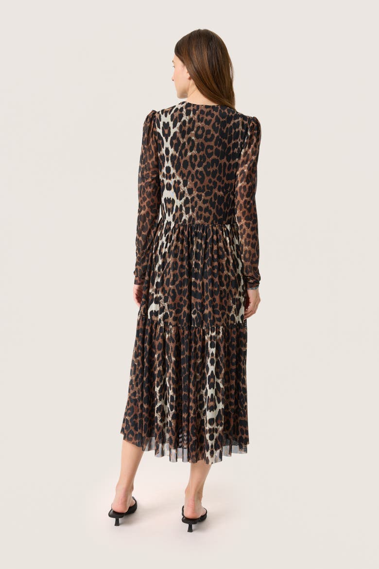 SLValdora Long Sleeves Wrap Dress, Alternate, color, Leopard Pattern