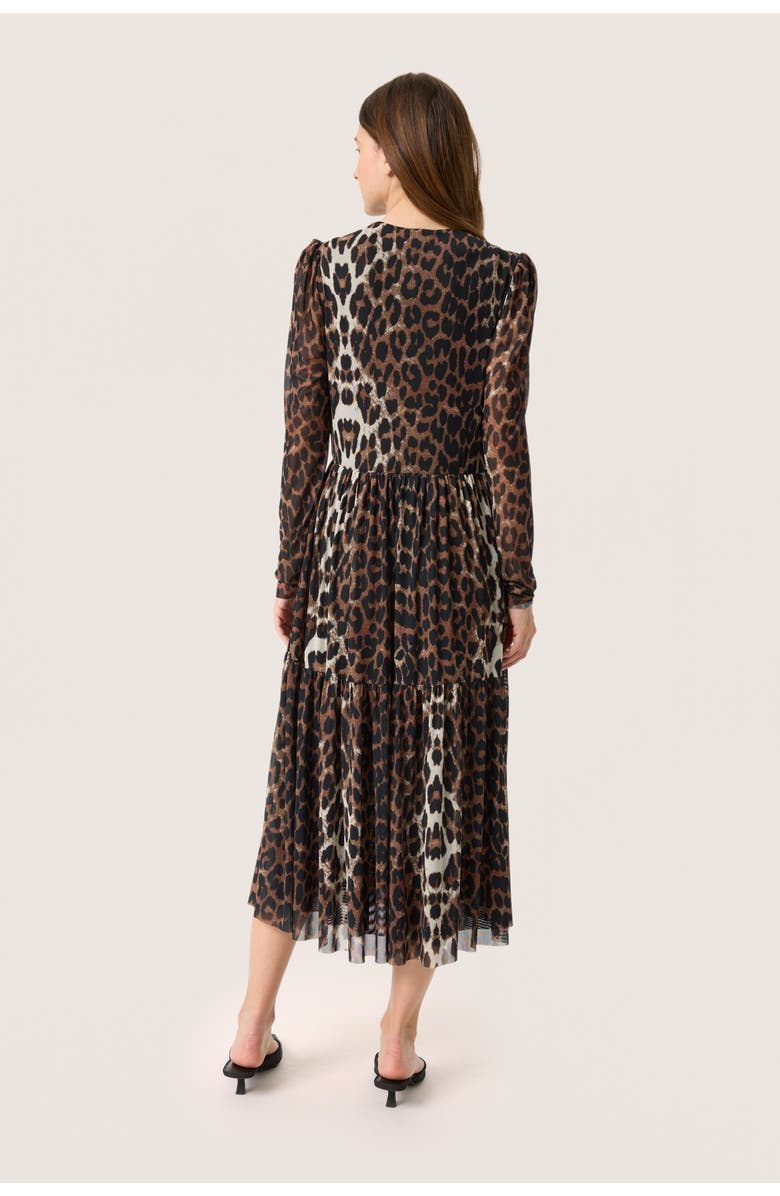 Soaked in Luxury SLValdora Long Sleeves Wrap Dress, Alternate, color, Leopard Pattern