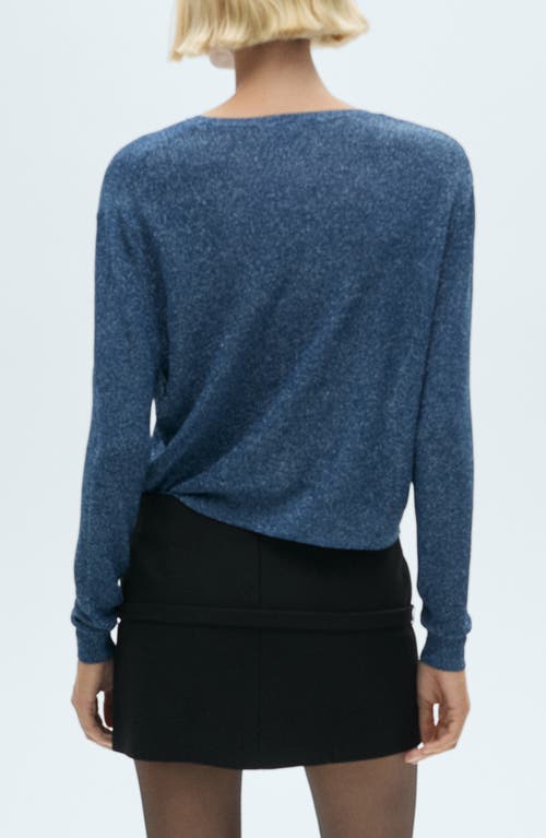 MANGO MANGO METALLIC CREWNECK SWEATER
