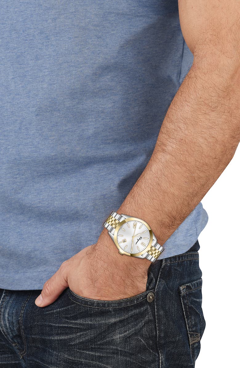 FERRAGAMO Classic Two-Tone Bracelet Watch, 42mm, Alternate, color, Two Tone