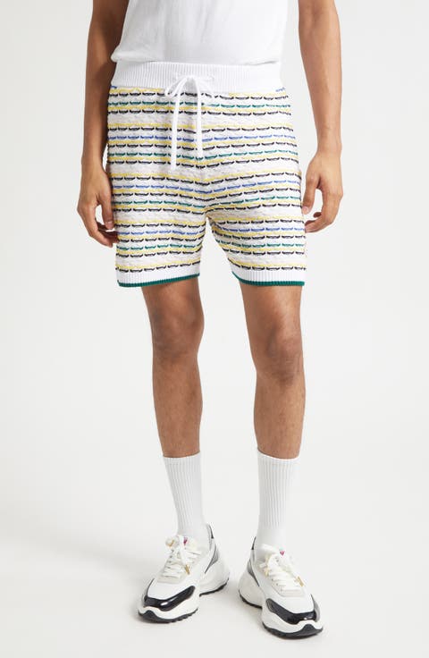 Cotton Tuck Stitch Sweater Shorts