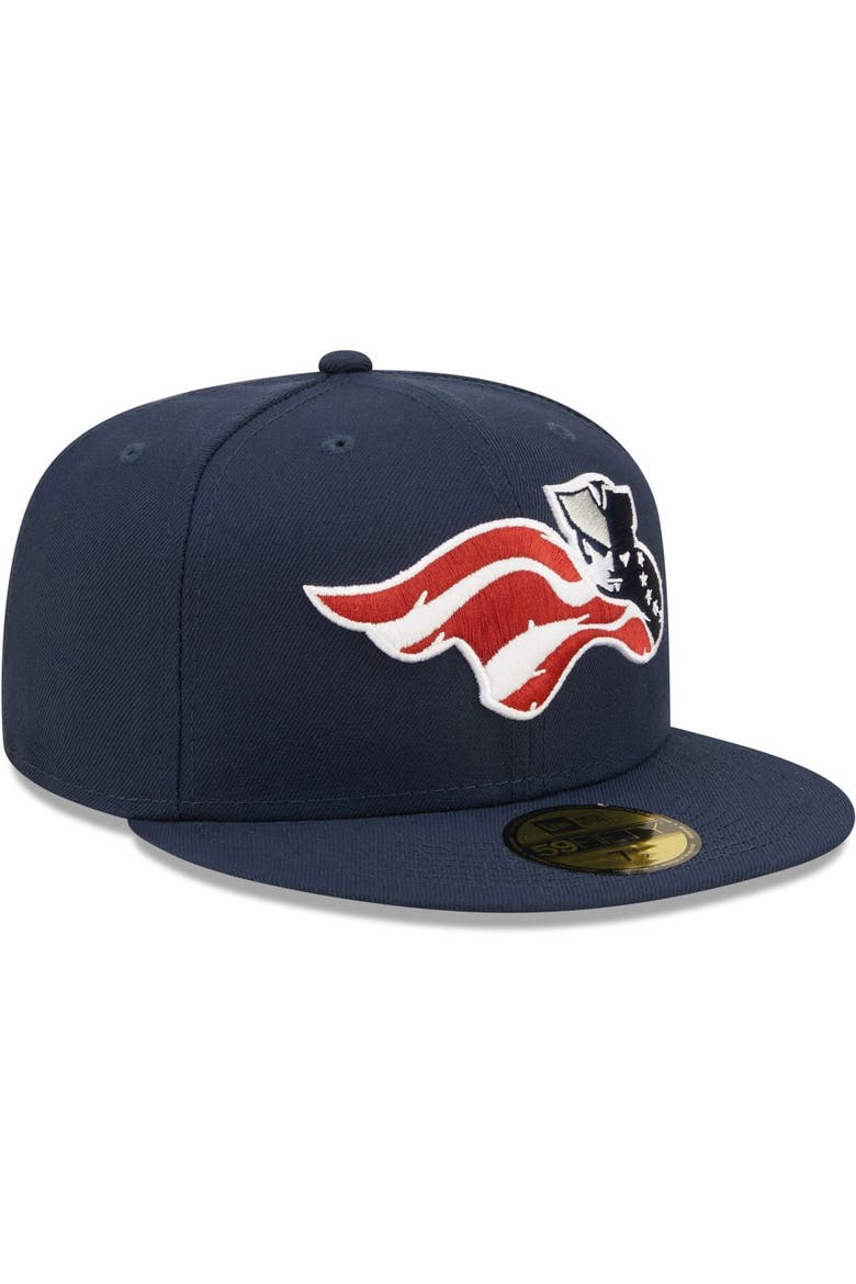 Men's New Era Navy Somerset Patriots Home Authentic Collection 59FIFTY Fitted Hat, Alternate, color, Navy