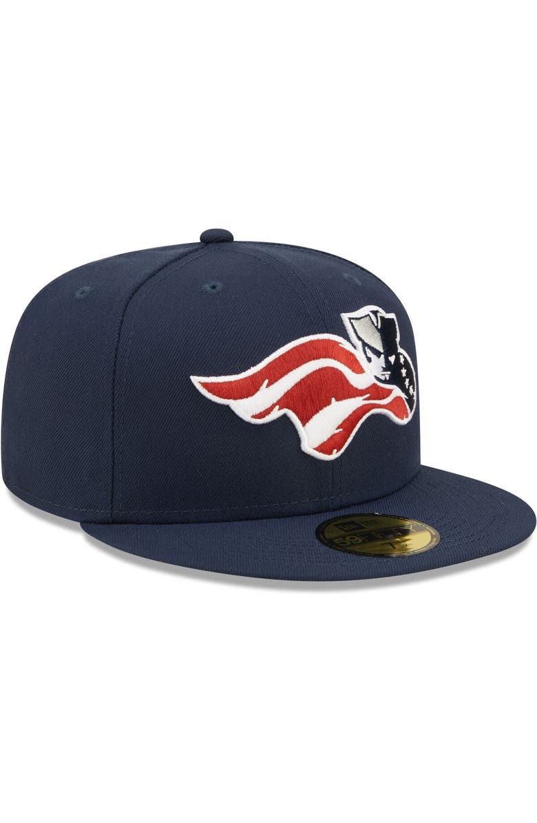 New Era Men's New Era Navy Somerset Patriots Home Authentic Collection 59FIFTY Fitted Hat, Alternate, color, 
