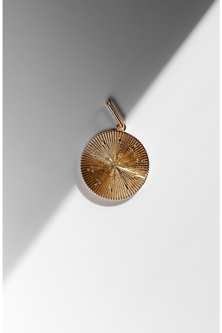 Sundial Coin Charm, Alternate, color, 14K GOLD PLATED