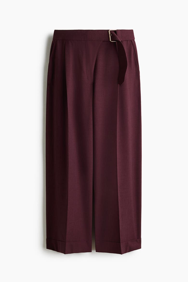 Straight-leg Pants With Belt, Alternate, color, Dark purple