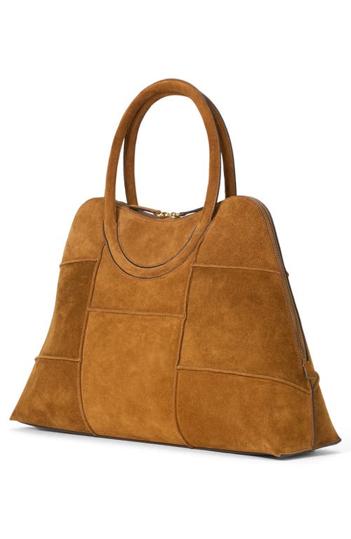 Staud Naomi Suede Satchel In Brown
