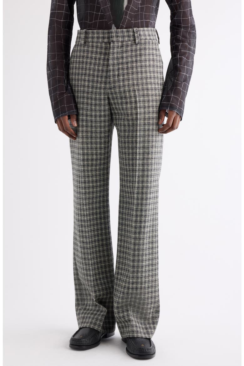 Palvin Check Wool Mouline Trousers, Main, color, BLACK/ WHITE