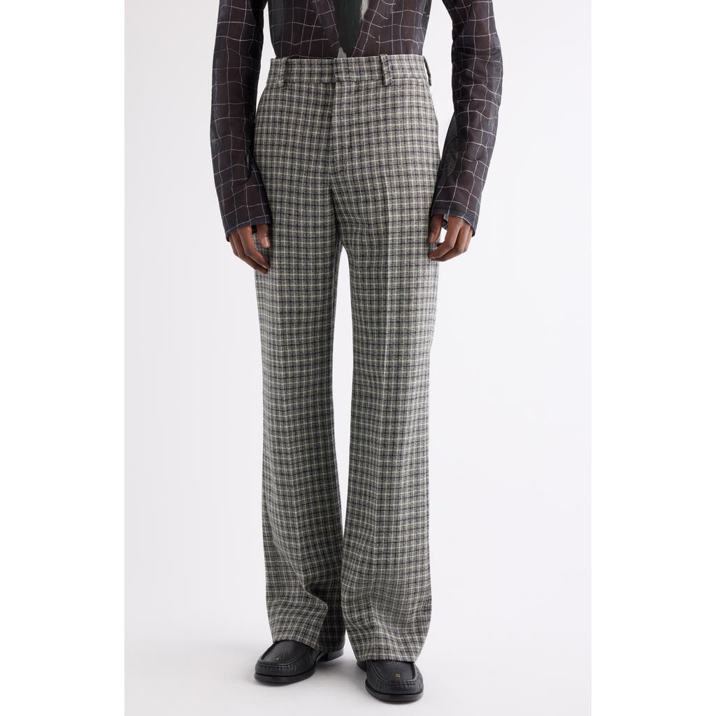 Acne Studios Palvin Check Wool Mouline Trousers In Multi