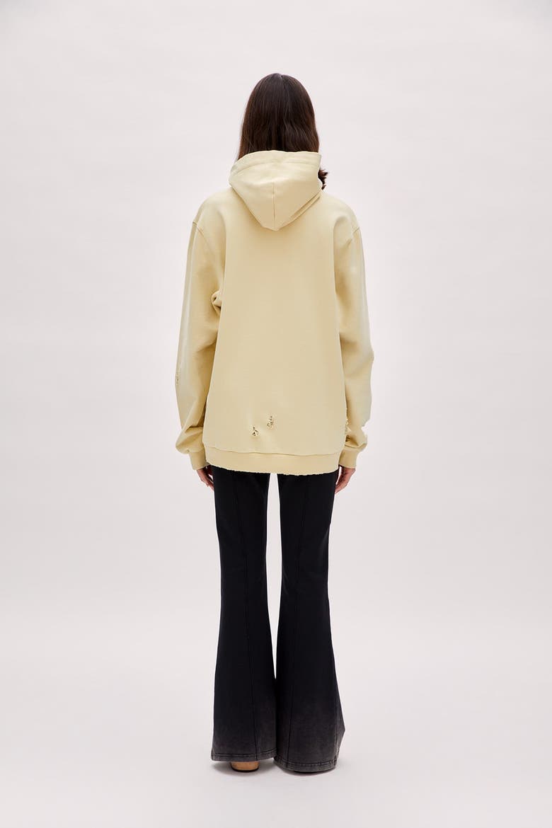 Cotton Destroyed Hoodie, Alternate, color, Chino Green