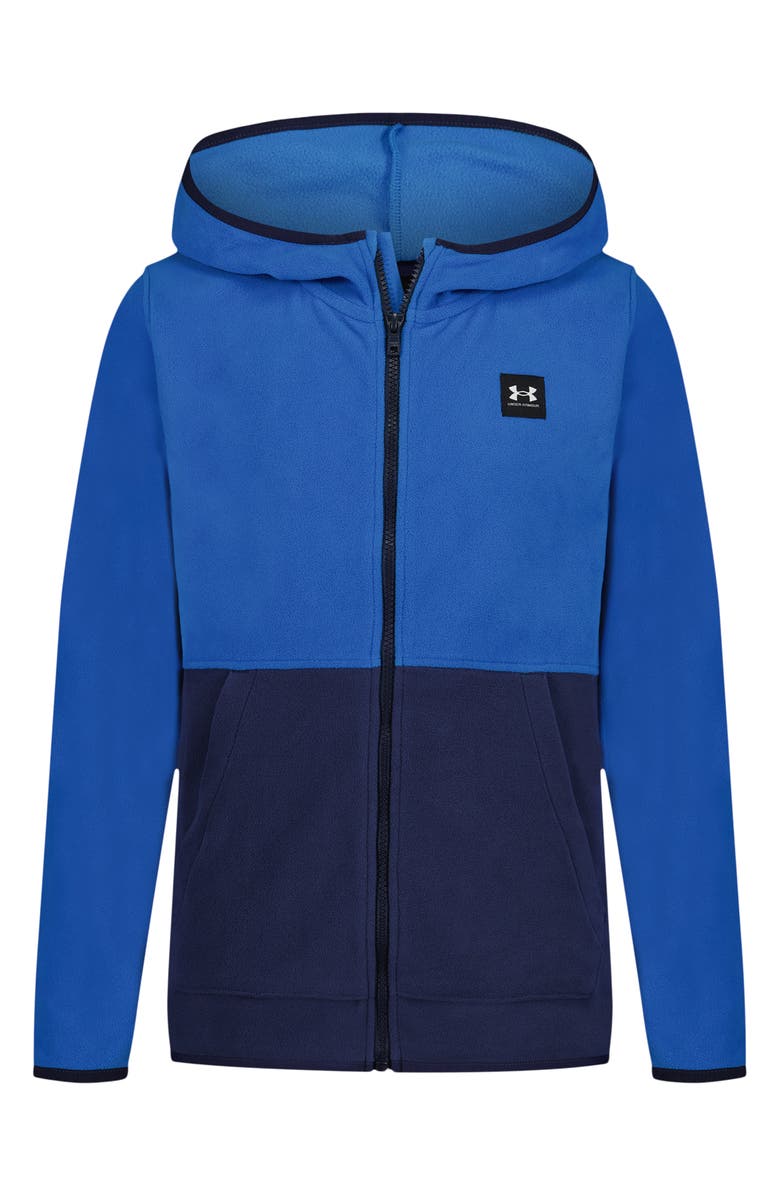 Under Armour Kids' Hundo Fleece Zip-Up Hoodie, Main, color, Blue Atlantis