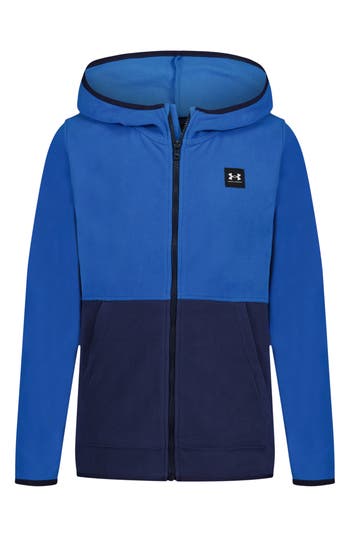 Under Armour Kids' Hundo Fleece Zip-up Hoodie In Blue