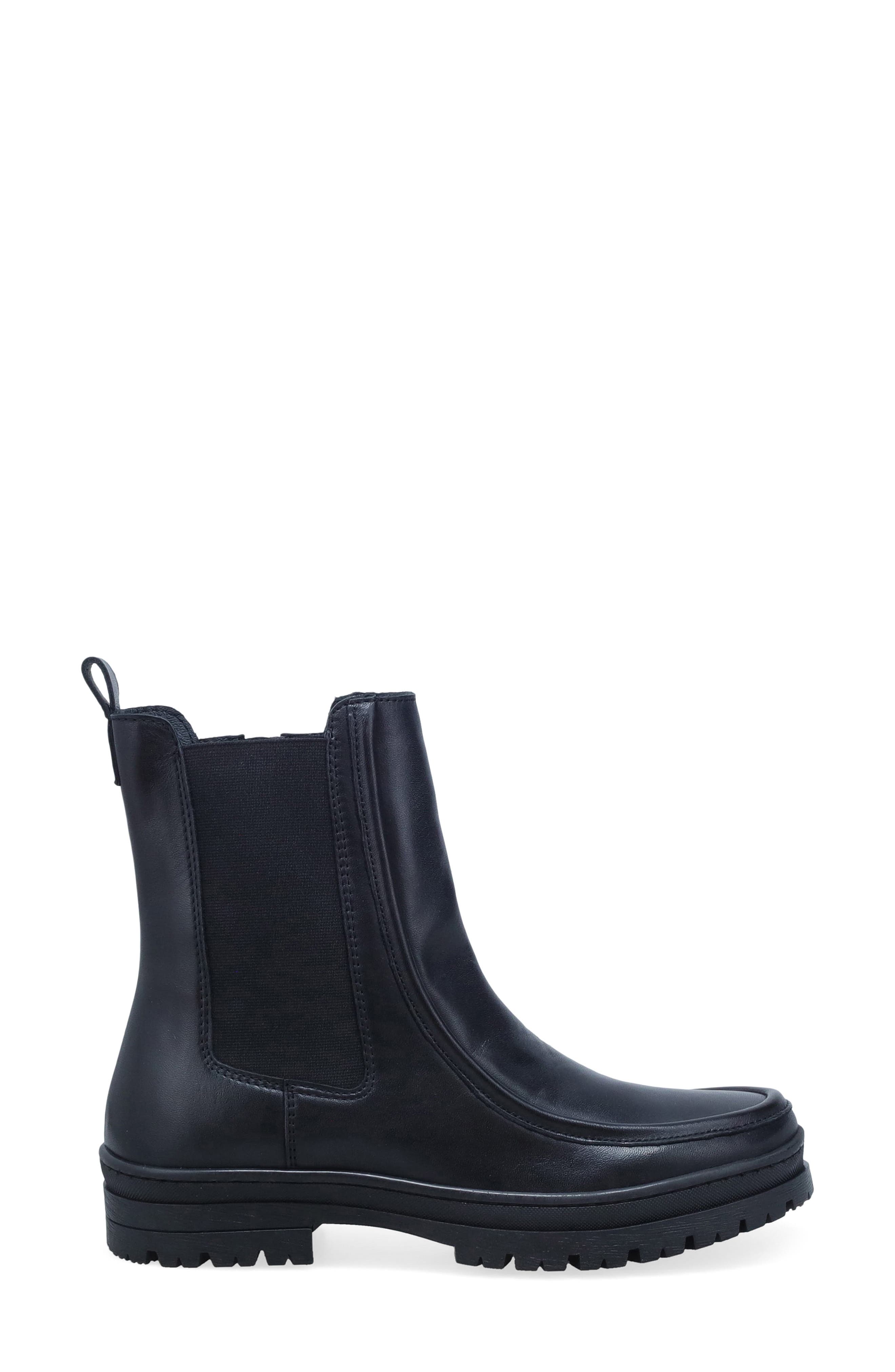 Ariana Leather Chelsea Boot, Alternate, color, BLACK