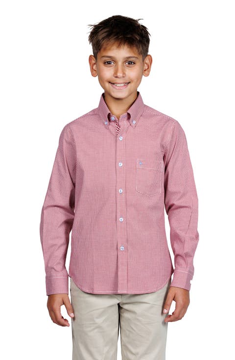 Kids' Signature Gingham Print Button-Up Shirt (Big Kid)