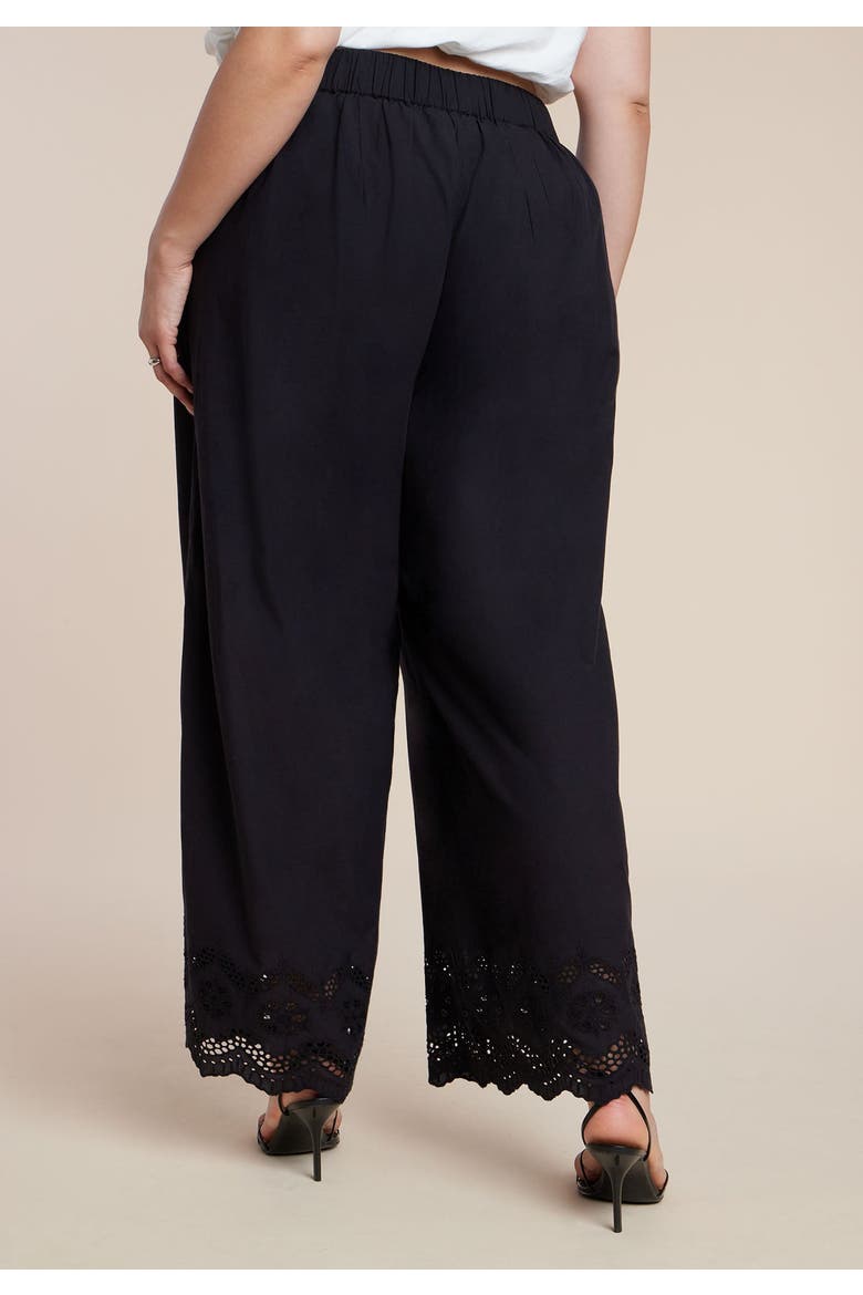 Embroidered Eyelet Pant, Alternate, color, BLACK ONYX