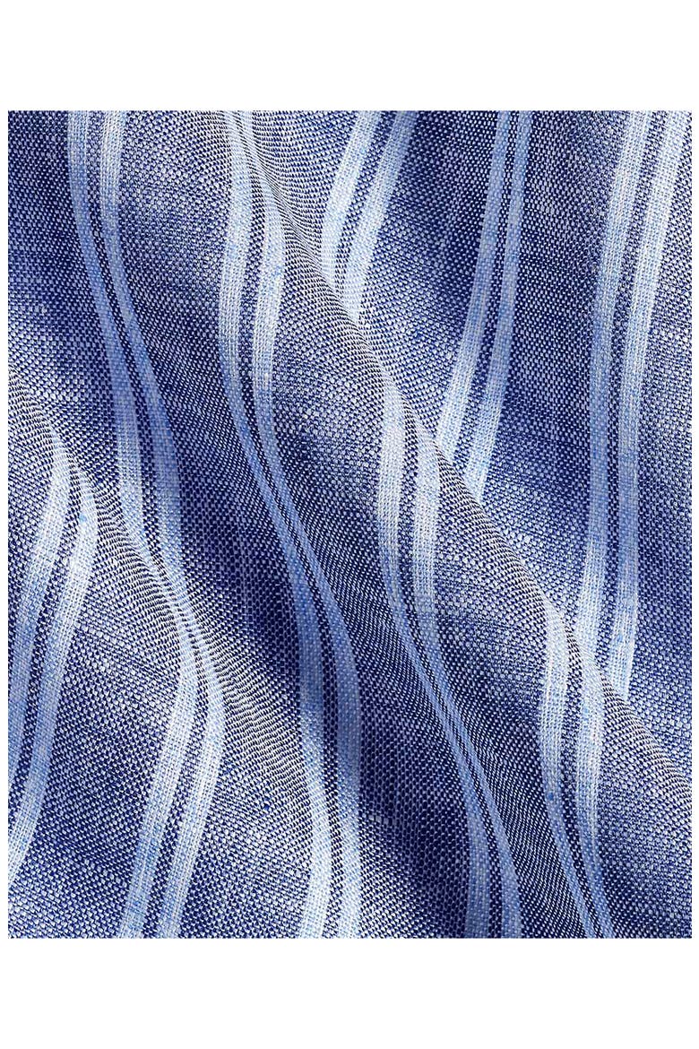 Stripe Slub Linen Button-Up Shirt, Alternate, color, NAVY/ SKY