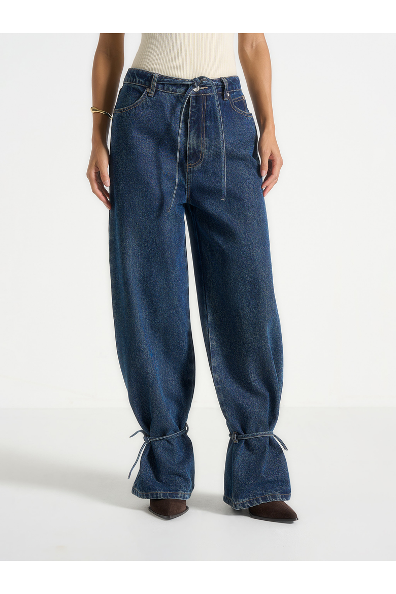 Faye Wide Mid Rise Jeans, Alternate, color, Indigo