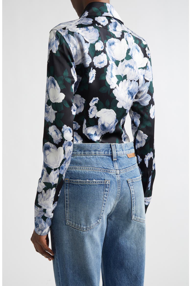 Bunch of Roses Button-Up Shirt, Alternate, color, GREEN MULTICOLOR