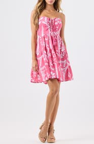 Tiare Hawaii Perth Floral Strapless Tiered Minidress