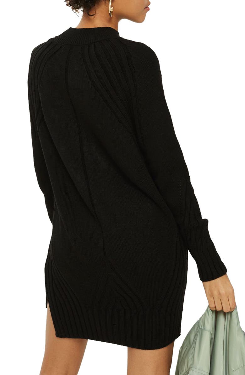 Topshop Knit Detail Sweater Dress, Alternate, color, 