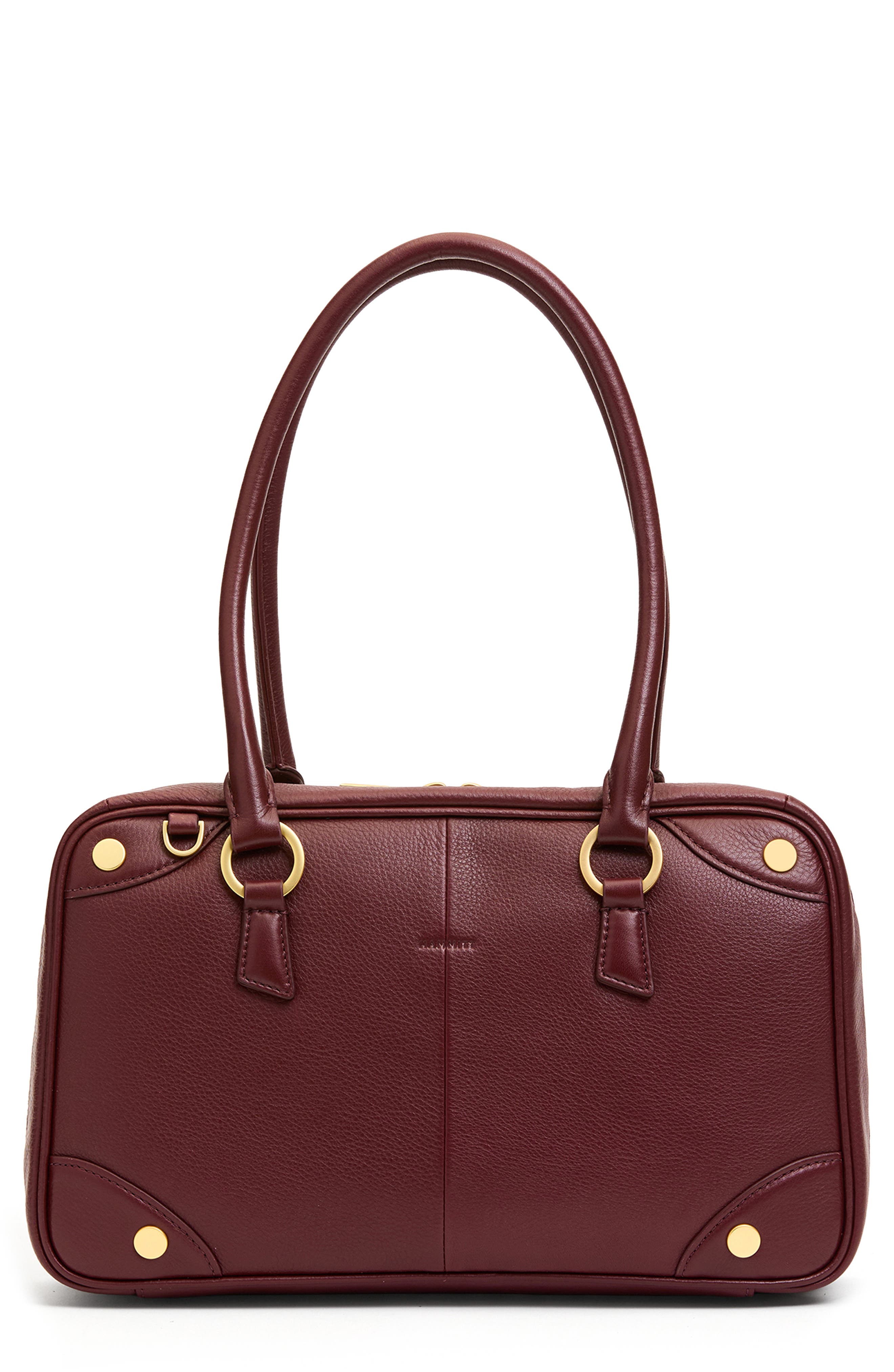 HAMMITT Medium Meredith Leather Shoulder Bag, Main, color, Cherrywood Pebble Brushed Gold